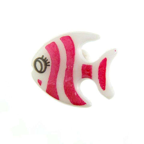 Kinderknopf mit fischmotiv in Rot aus Kunststoff