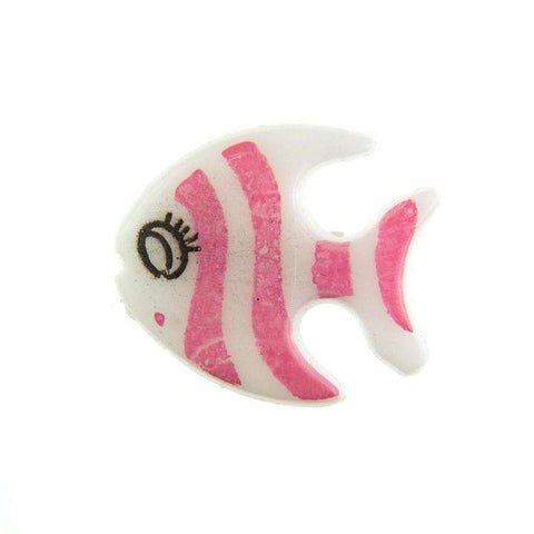 Kinderknopf mit fischmotiv in Rosa aus Kunststoff