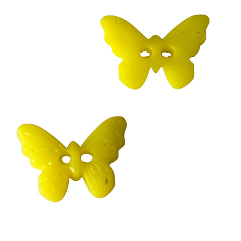 Kinderknopf mit schmetterlingmotiv in Gelb aus Kunststoff