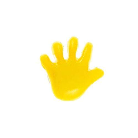 Kinderknopf mit handmotiv in Gelb aus Kunststoff