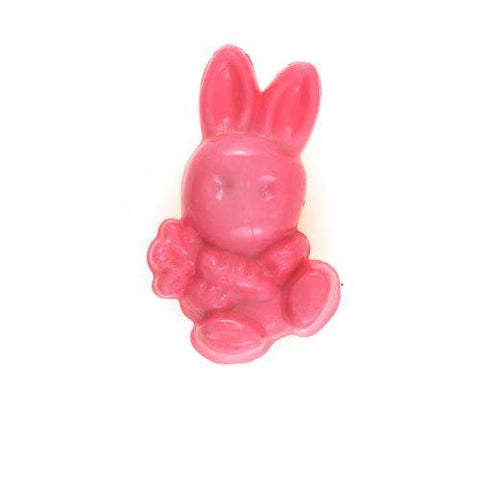 Kinderknopf mit hasemotiv in Rosa aus Kunststoff