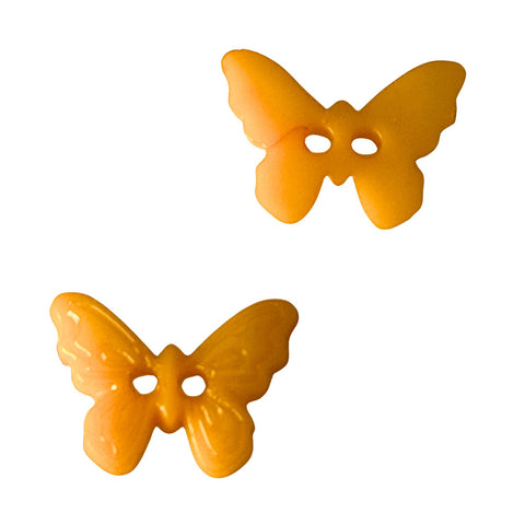 Kinderknopf mit schmetterlingmotiv in Orange aus Kunststoff