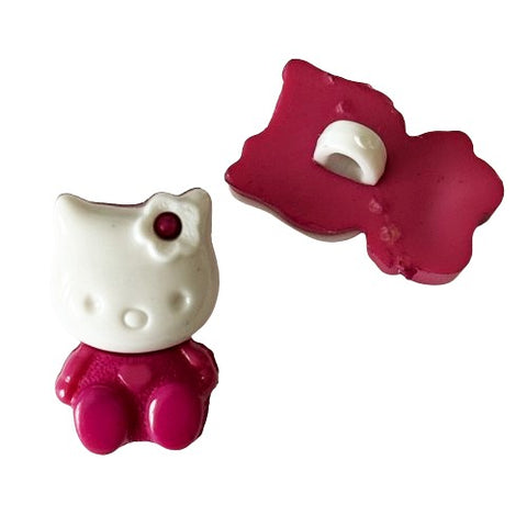 Kinderknopf mit katzemotiv aus Kunststoff