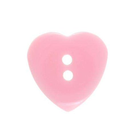 Kinderknopf mit herzmotiv in Rosa aus Kunststoff