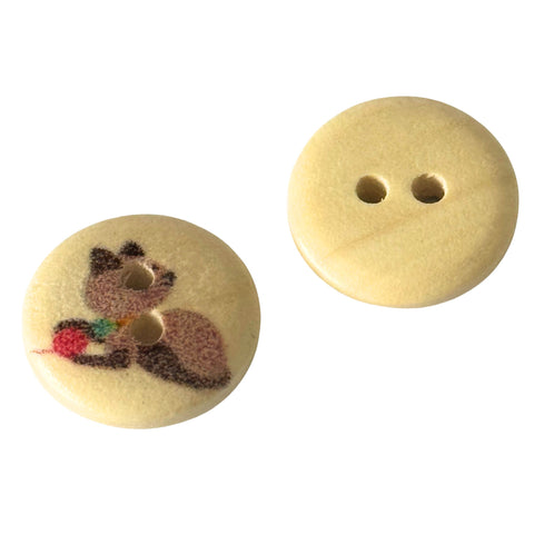 Kinderknopf mit katzemotiv aus Holz