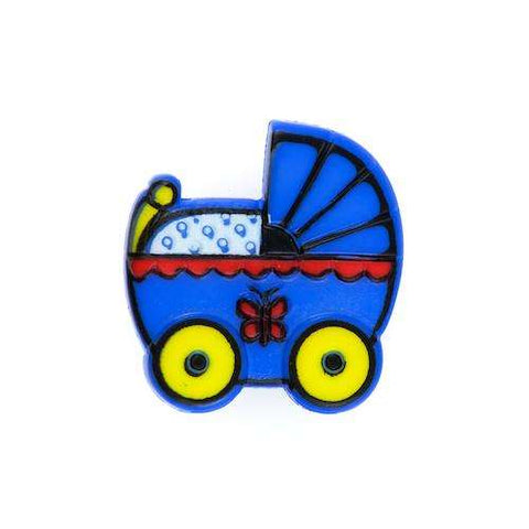 Kinderknopf mit babymotiv in Blau aus Kunststoff