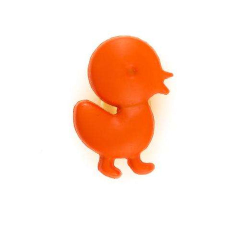 Kinderknopf mit entemotiv in Orange aus Kunststoff