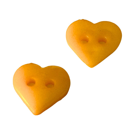 Kinderknopf mit herzmotiv in Orange aus Kunststoff