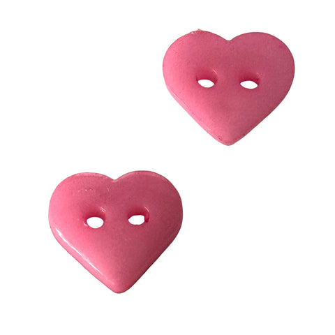 Kinderknopf mit herzmotiv in Rosa aus Kunststoff