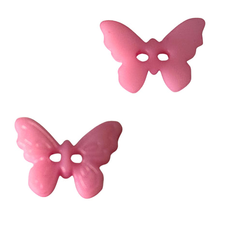 Kinderknopf mit schmetterlingmotiv in Rosa aus Kunststoff