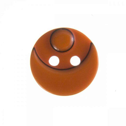 Kinderknopf mit smileymotiv in Orange aus Kunststoff
