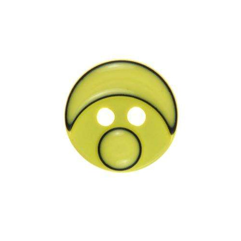 Kinderknopf mit smileymotiv in Gelb aus Kunststoff