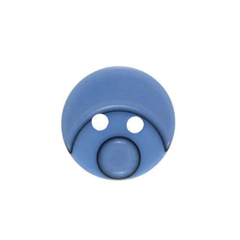 Kinderknopf mit smileymotiv in Blau aus Kunststoff