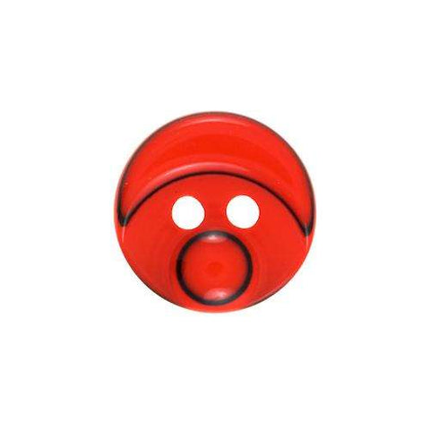 Kinderknopf mit smileymotiv in Rot aus Kunststoff