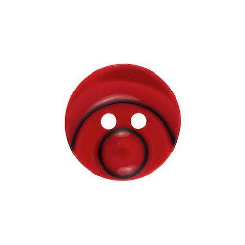 Kinderknopf mit smileymotiv in Rot aus Kunststoff
