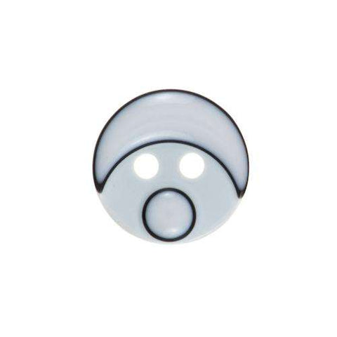 Kinderknopf mit smileymotiv in Weiß aus Kunststoff