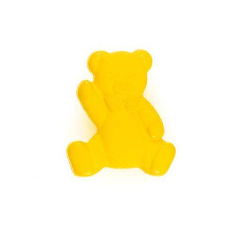 Kinderknopf mit bärmotiv in Gelb aus Kunststoff