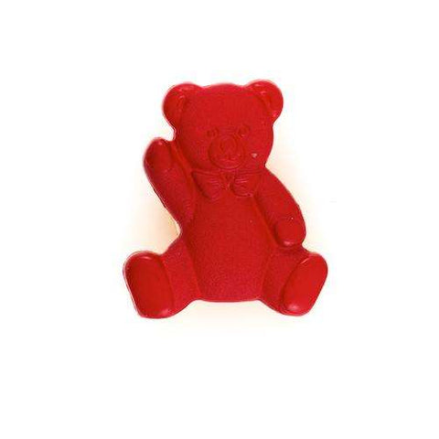 Kinderknopf mit bärmotiv in Rot aus Kunststoff
