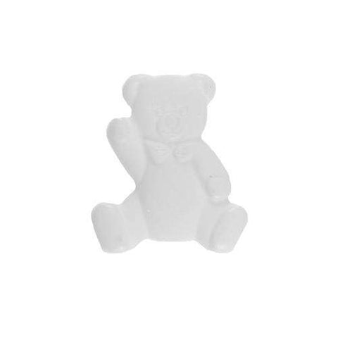 Kinderknopf mit bärmotiv in Weiß aus Kunststoff