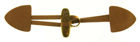 Knebel Verschluss Kunstleder braun mit Holzknebel K-107