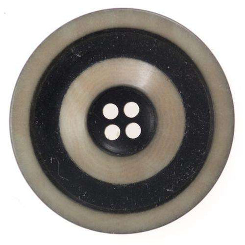 Steinnuss-Knopf in Beige-Schwarz, 15 mm – für Blazer & Sakkos, vegan & natürlich