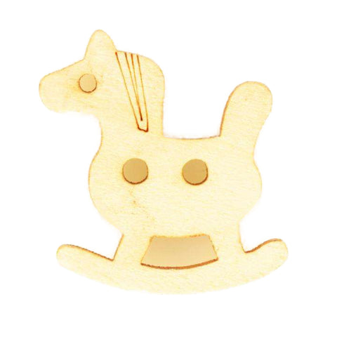 Creme/Natur Holzknopf mit 2-Loch-Befestigung HK-226
