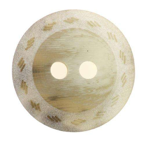 Creme-Natur Hornimitatknopf -27H mit 2-Loch als Blazer- und Sakkoknopf
