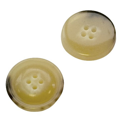 Beige Hornimitatknopf HI-2 mit 4-Loch als Mantel- und Jackenknopf