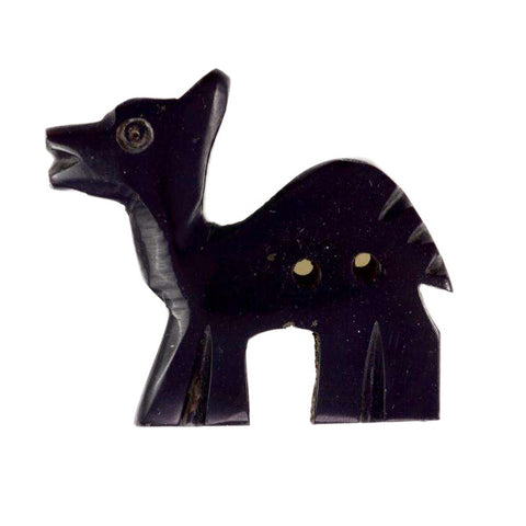 Braun Hornknopf mit Kamelmotiv mit 2-Loch-Befestigung HK-134-KAMEL