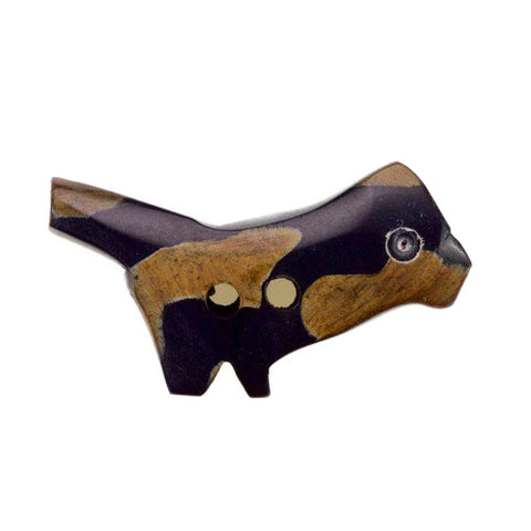 Braun Hornknopf mit Vogelmotiv mit 2-Loch-Befestigung HK-137-33