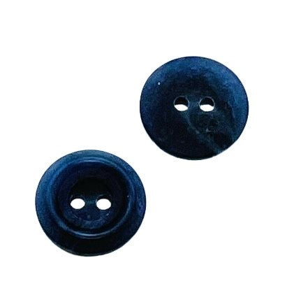 Dunkelblau Hornimitatknopf HI-80 mit 2-Loch als Blazer- und Sakkoknopf