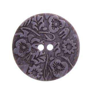 Knopf Hornoptik mit Blumen TK-221 braun