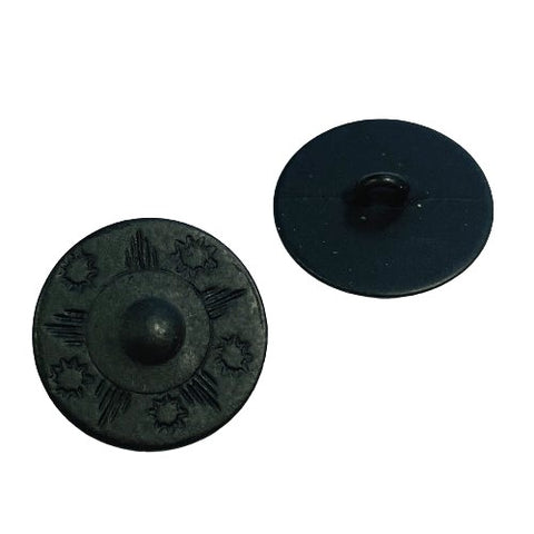 Metallknopf mit Muster in Schwarz mit Öse-Befestigung in 19 mm
