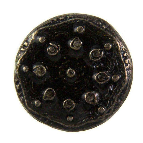 Metallknopf mit Emaille-Lack in Altsilber-Silber mit Öse-Befestigung in 15 mm