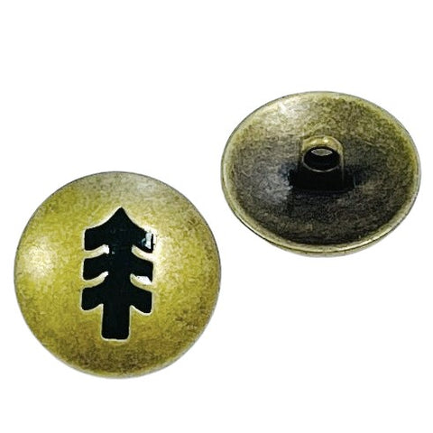 Metallknopf in Messing mit Öse-Befestigung in 23 mm