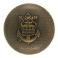 Metallknopf mit Wappenmotiv in Messing mit Öse-Befestigung in 15–18 mm