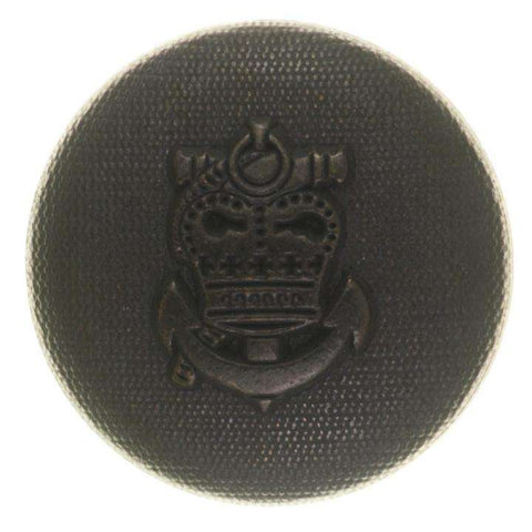 Metallknopf mit Wappenmotiv in Schwarz mit Öse-Befestigung in 15–18 mm