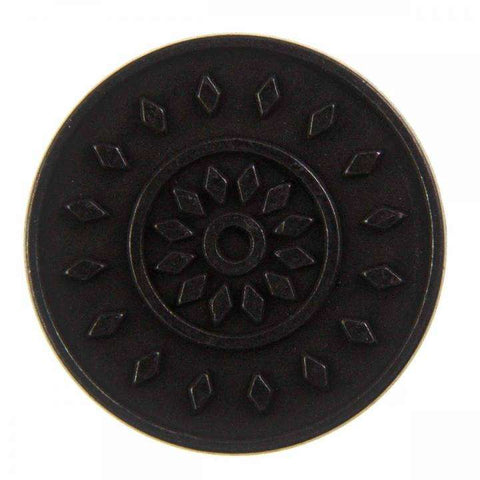 Metallknopf mit Muster in Schwarz mit Öse-Befestigung in 18 mm