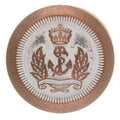 Metallknopf mit Wappenmotiv in Kupfer-Weiß mit Öse-Befestigung in 15–23 mm