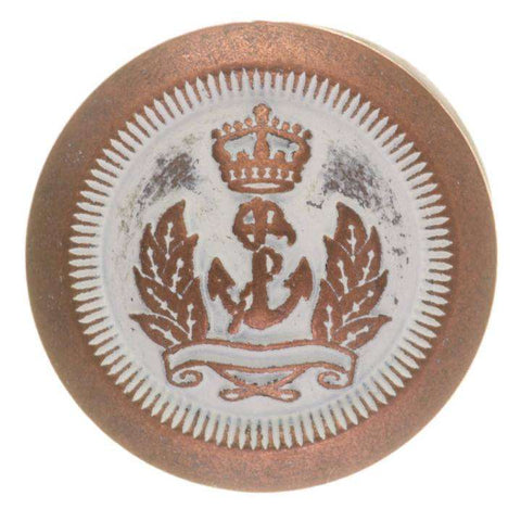 Metallknopf mit Wappenmotiv in Kupfer-Weiß mit Öse-Befestigung in 15–23 mm