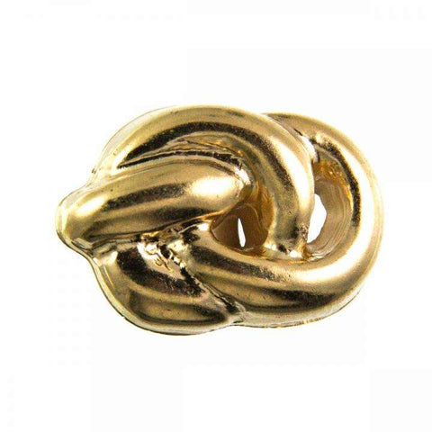 Goldfarbener Knoten Ösenknopf aus Kunststoff in Couture Optik 18 mm