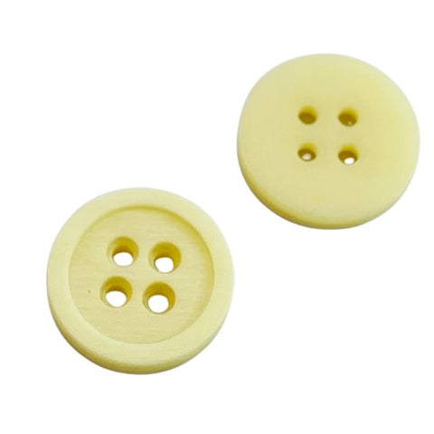 Weiß-Creme-Natur Hornimitatknopf HI-114 mit 4-Loch als Mantel- und Jackenknopf
