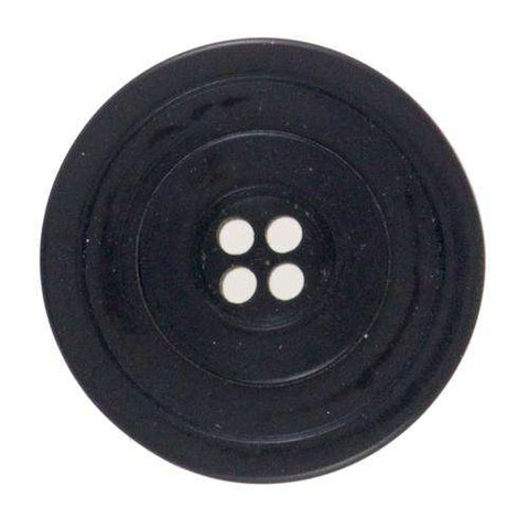 Schwarzer Steinnuss-Knopf 15 mm mit Zierrand – für Sakkos & Blazer