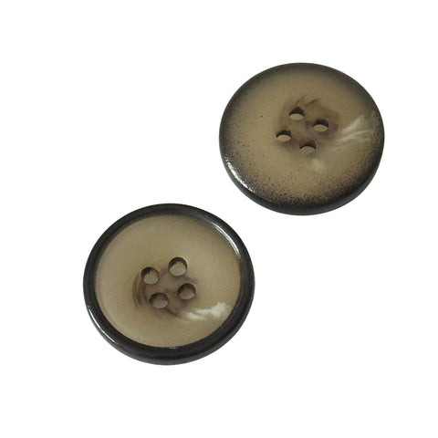 Mantel- und Blazerknopf KM-6 in Beige-Braun mit 4 Löchern