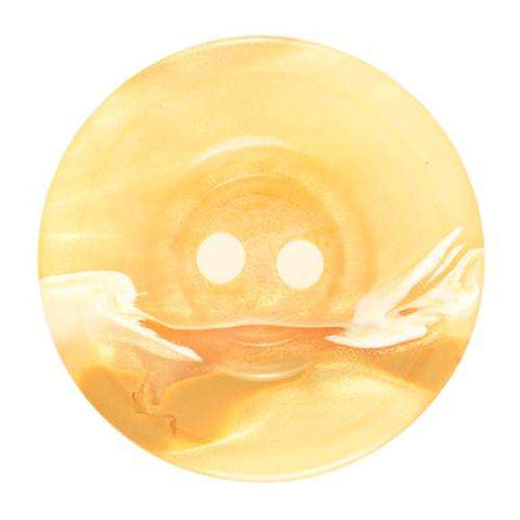 Gelber 2-Loch Knopf mit meliertem Design