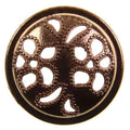 Metallknopf mit Blumenmotiv Muster in Gold mit Öse-Befestigung in 15–23 mm