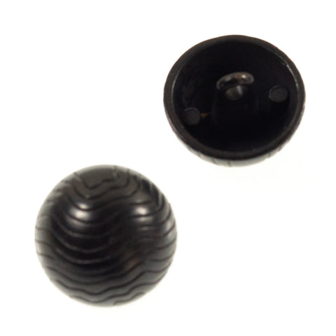 Metallknopf mit Halbkugel in Schwarz mit Öse-Befestigung in 12–18 mm