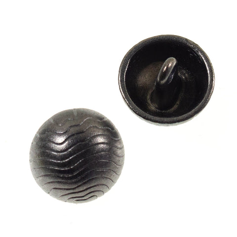 Metallknopf mit Halbkugel in Altsilber-Silber mit Öse-Befestigung in 18–20 mm