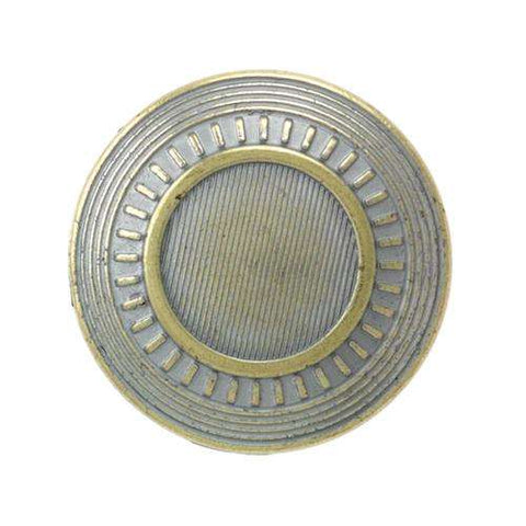 Metallknopf mit Trachtenoptik in Silber-Gold mit Öse-Befestigung in 15–20 mm