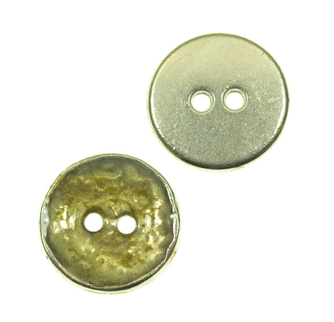 Metallknopf mit Emaille-Lack in Gold mit 2-Loch-Befestigung in 15–18 mm